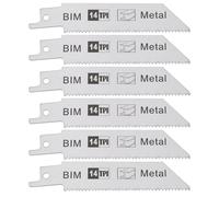 LT Easiyl 6 lame per sega a sciabola alternativa, 100 mm, 14 TPI, bimetallica, con codolo da 1/5", lame per taglio in metallo, compatibili con Bosch