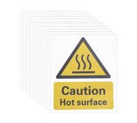 LT Easiyl Confezione da 10 adesivi con scritta "Caution Hot Surface", 11 cm x 9 cm, autoadesivi, promemoria per superfici calde