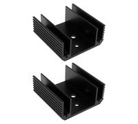 LT Easiyl Dissipatore di calore in alluminio anodizzato, 50 x 50 x 22 mm, adatto a 3 transistor regolatore di tensione tiristore nero