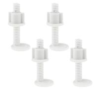 LT Easiyl Kit di 4 paia di viti di riparazione per sedile WC, viti in plastica per copriwater e cerniere per copriwater bianco, montaggio di riparazione per sedile WC, diametro filettatura 10 mm,