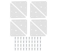 LT Easiyl Set di 8 piastre di riparazione in acciaio inox (85 x 85 x 1,5 mm), staffe triangolari piatte per il fissaggio di connettori e riparazione di mobili