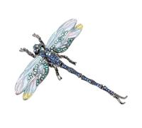 LT Easiyl Spilla a forma di libellula in cristallo, 8,8 x 7,5 cm, articolata, per souvenir, San Valentino, compleanno, 8.8cm