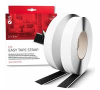 LTC Easy Tape Strap | Nastro a strappo auto-adesivo in rotolo, nero, 8 metri, larghezza 20 mm (LT... Nuovo