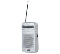 LTC Lega Radio Portatile FM AM con Antenna Telescopica, 2xAA, Argento