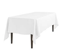 LTC LINENS LinenTablecloth 60 x 102-Inch Rectangular Polyester Tablecloth White