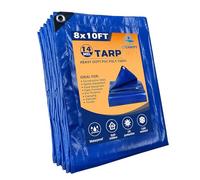 LTCANOPY Telo Blu 2,4x3 m, Telo Con Occhielli, Antivento E Resistente Allo Strappo, Multiuso - Copertura Protettiva per Barche, Legna Da Ardere, Camion, Mobili Da Esterno, Griglie