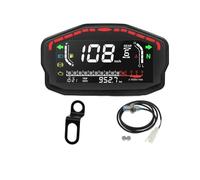 LTCZGRCI Contagiri Digitale Cilindri Tachimetro Universale per Moto Contachilometri Digitale Temperatura dell'Acqua Carburante Contagiri Display per Suzuki 2,4