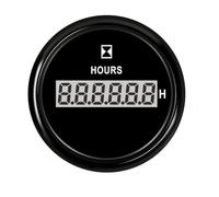 LTCZGRCI Contagiri Digitale Contaore Digitale, contaore con Display a Orologio, retroilluminazione Rossa, 9-32 V, per Auto, Yacht, Barche, Motori da 52 mm, 2''