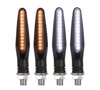 LTCZGRCI Indicatori Lampeggiatori Indicatore di direzione ambra per motocicletta Luce anteriore posteriore Bianca marcia diurna Lampade dei freni rosse che scorrono