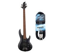 LTD B-204SM - Basso elettrico nero satinato + cavo jack Keepdrum