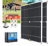 LTdlhFk Kit Pannello Solare 200w 400w 600w 800w con Controller 30a/60a, Caricabatteria 12v, Adatto per Camper, Rimessa Barche, Fattoria, Tetto (280 * 280 * 2mm),2x200W-60Acontroller