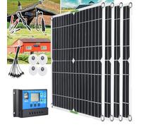 LTdlhFk Kit Pannello Solare 200w 400w 600w 800w con Controller 30a/60a, Caricabatteria 12v, Adatto per Camper, Rimessa Barche, Fattoria, Tetto (280 * 280 * 2mm),4x200W-60Acontroller
