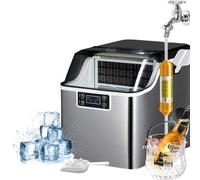 LTdlhFk Macchina per Il Ghiaccio da 150 W, Macchina per Il Ghiaccio Elettrica Commerciale da 30 kg 35 Kg/24 Ore,LCD Intelligente+autopulente,C-30KG