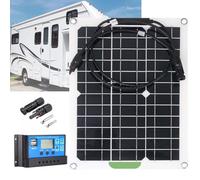 LTdlhFk Pannello Solare 300w 600w, Caricabatterie Fotovoltaico a Modulo Monocristallino, Kit Caricabatterie 12v + Controller 40a, Adatto per Campeggio All'aperto, Camper,300W