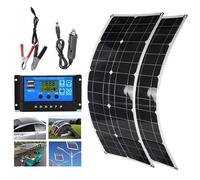 LTdlhFk Pannello Solare Flessibile da 100 W/200 W/300 W/400 W/500 W/600 W - Controller 60 A + Doppia USB, Pannelli Solari Monocristallini per Casa, Esterno, Auto, Roulotte, Barca,2Pcs
