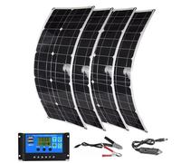 LTdlhFk Pannello Solare Flessibile da 100 W/200 W/300 W/400 W/500 W/600 W - Controller 60 A + Doppia USB, Pannelli Solari Monocristallini per Casa, Esterno, Auto, Roulotte, Barca,4Pcs