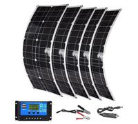 LTdlhFk Pannello Solare Flessibile da 100 W/200 W/300 W/400 W/500 W/600 W - Controller 60 A + Doppia USB, Pannelli Solari Monocristallini per Casa, Esterno, Auto, Roulotte, Barca,5Pcs