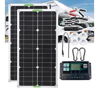 LTdlhFk Pannello Solare Monocristallino Portatile da 250w 500w con Controller 10a/20a/30a, Doppia USB, può Essere Utilizzato per La Ricarica della Batteria 12v/24v,500W-30Acontroller
