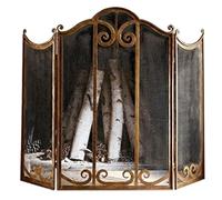 LTdlhFk Schermo di Scintilla a Tre Volte Decorativo, Schermo del Camino, Copertura per Camino in Ferro Battuto per Decorazioni per La Casa, Griglie Esterne
