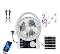 LTdlhFk Ventilatore Portatile Ad Energia Solare con Luce LED, Ricaricabile Tramite USB, Ventilatore da Campeggio di Emergenza con Pannello Solare, per Viaggi in Tenda da Campeggio All'aperto