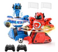 LTFIOON 2 Robot Telecomandati, Giocattolo RC Robot da Combattimento con Modalità Duello e Calcio, Luci e Suoni - Ricaricabile, Robot da Combattimento Regalo Bambino 6 Anni in su
