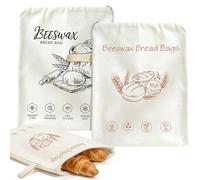 LTFIOON 2 Sacchetti per il pane in Cera d’Api, 33x43cm, con Chiusura a L, Lavabi