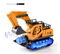 LTFIOON Giocattolo Escavatore Automatico con Funzione di Lancio Palline, Luci, Musica e Movimento Realistico del Braccio - Escavatore Giocattolo Camminata Automatica - Regalo per Bambini 3-8 Anni