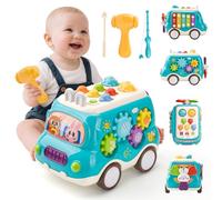 LTFIOON Giochi Bambini 1 Anno, Montessori Autobus Musicali Giochi Bambini 6 12 18 Mesi, Giocattoli Bambini 1 2 Anni, Giochi Montessori 1 2 Anno, Regalo di Compleanno per Bambini di 1-2 Anni (Blu)