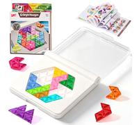 LTFIOON Gioco di riflessione e logica - Puzzle IQ con sfide progressive e 2 forme - Pezzi colorati come gelatina - Coperchio & libretto Soluzioni - Da 6 Anni (Esagono)