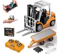 LTFIOON Mini Gru Telecomandata, 1:64 Gru RC con App e Telecomando 2,4 GHz, Mini Gru Cingolata con Braccio Telescopico - Gru Giocattolo per Bambini da 3 4 5 6 7 anni