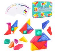 LTFIOON Puzzle Magnetico 3D Tangram - Tangram Magnetico per Bambini dai 3 Anni in su con 32 Tessere, Gioco Educativo da Viaggio per Bambini, Perfetto Come Regalo per i Bambini