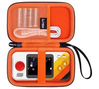 LTGEM Custodia rigida da viaggio compatibile con My Arcade Atari Pocket Player Pro, custodia protettiva portatile per videogiochi portatile, nero+arancione