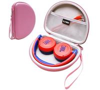 LTGEM EVA Custodia rigida per JBL Jr310BT Kids Cuffie senza fili On-Ear - Rosa+Grigio