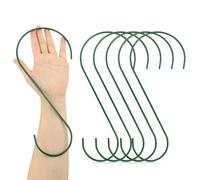 LTISHABILTD Confezione da 5 ganci a S resistenti da 30 cm, rivestiti in vinile antiscivolo per appendere, in acciaio rivestito in gomma nera, per armadio, mangiatoia per uccelli, alberi e fioriere