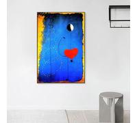 LTjiajuypd Ballerini Cuore Amore Arte Stampa su Tela Dipinto Joan Miro Astratto Famoso Quadro da Parete Soggiorno Decorazione della Casa Poster 40x60CM Senza Cornice