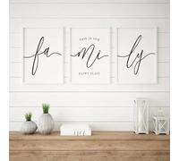 LTjiajuypd Dipinto su tela con citazioni di artisti moderni, questo è il nostro posto felice, poster minimalista per soggiorno, camera da letto, arredamento (30x40 cm - 3 pezzi)