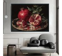 LTjiajuypd Dolce miele e fichi, melograno, pera, litchi, mela, frutta, natura morta, poster artistico, stampe su tela, pittura, decorazione da parete per cucina (60x90 cm/senza cornice)