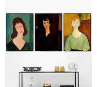 LTjiajuypd Donna astratta, pittura a inchiostro, stampa artistica da parete retrò, pittura su tela, poster e stampe su tela nordica, quadri da parete per la stanza (60x90 cm - 3 pezzi)