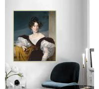 LTjiajuypd Friedrich von Amerling《Ritratto della signora Amalie Klein》Stampe su tela, dipinto a olio, opera d'arte, poster, quadro, decorazione da parete per la casa (70x110 cm/senza cornice)