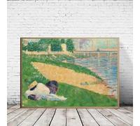 LTjiajuypd Georges Seurat, famoso pittore, poster, stampa su tela, dipinto Una domenica pomeriggio, quadro da parete per la decorazione della stanza (70x100 cm/senza cornice).