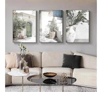 LTjiajuypd Italia Puglia Architettura Ulivo Foglie Verdi Poster Stampe Tela Pittura Nordica Arte Murale Immagini Camera Arredamento Casa 40x60cm-3 Pezzi Senza Cornice
