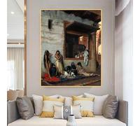 LTjiajuypd Jean-Leon Gerome《Il mercato degli schiavi》Stampe su tela Dipinto a olio Opera d'arte di fama mondiale Poster Quadro Arte murale Decorazione per la casa (40x50cm)