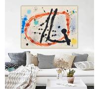 LTjiajuypd Joan Miro《Cerchio spezzato》Stampe su tela astratte, pittura a olio, opera d'arte, poster, immagine, decorazione da parete per casa e soggiorno, 60x85 cm, senza cornice