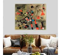 LTjiajuypd Joan Miro《La scala di fuga》Stampe su tela astratte, pittura a olio, opera d'arte, poster, quadro, decorazione da parete per la casa e il soggiorno (40x50 cm)