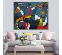 LTjiajuypd Joan Miro《Swallow Love,1933》Stampe su tela surrealiste, pittura a olio, poster, quadro, sfondo, parete, decorazione per la casa, 70x85 cm, senza cornice