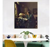 LTjiajuypd L'astronomo, 1668, vicino a una finestra aperta di Johannes Vermeer, stampe su tela, pittura a olio, opera d'arte, poster, quadro, arredamento per la casa (60x70 cm)