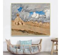 LTjiajuypd Levitan Isaak Iliich Covoni di fieno in un paesaggio russo Stampe su tela Pittura a olio Quadro moderno Decorazione da parete per la casa (50x60 cm)