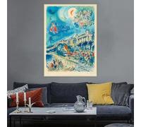 LTjiajuypd Marc Chagall《Carnevale dei fiori》Stampe su tela Dipinto a olio Opera d'arte Poster Quadro decorativo Decorazione da parete per la casa 40x55cm senza cornice