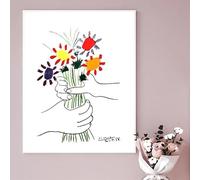 LTjiajuypd Pablo Picasso 1958 Bouquet of Peace Opera d'arte Tela Pittura Stampe Picasso Galleria d'arte Poster Immagine Decorazione da parete per la casa (40x60cm)