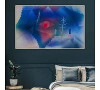 LTjiajuypd Paul Klee《Sguardo al paesaggio - Blu originale》Dipinto a olio su tela, opera d'arte, stampa, poster, immagine, decorazione da parete per la casa, 80x120 cm, senza cornice